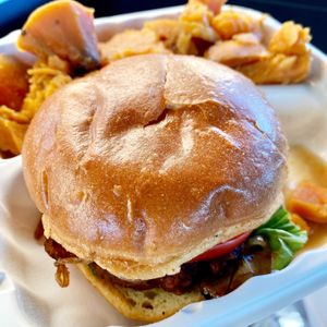 Burger  at Desmond's Island Soul Grill in Virginia Beach