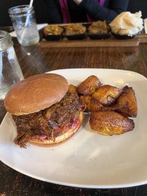 BBQ Jackfruit with Plantains   #Veganuary at Desmond's Island Soul Grill in Virginia Beach