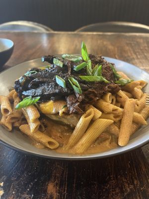 Rasta pasta, half/half  at Desmond's Island Soul Grill in Virginia Beach