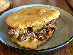 Arepa  at Desmond's Island Soul Grill in Virginia Beach