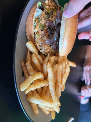 Crab cake sandwich   at Desmond's Island Soul Grill in Virginia Beach