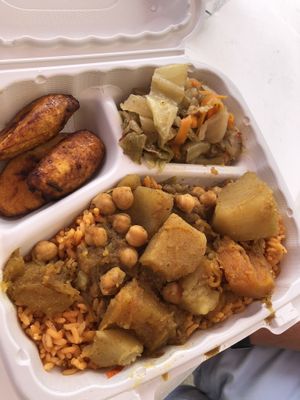 Pumpkin curry lunch plate  at Desmond's Island Soul Grill in Virginia Beach