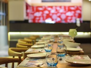 Interiors at The Flaming Bowl in Kolkata