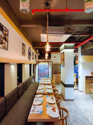 Interiors at The Flaming Bowl in Kolkata