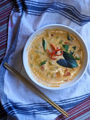 Thai Red Curry (Vegan) at The Flaming Bowl in Kolkata