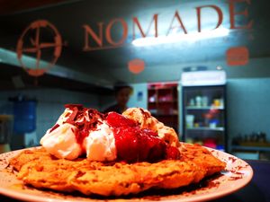 Waffle Vegan at Nomade in La Serena