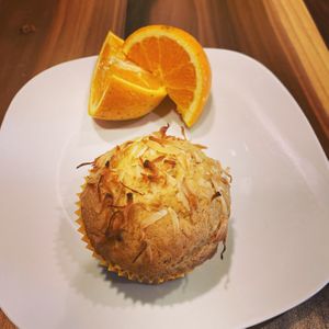 Coconut Orange Cupcakes  at Flourish Plant-Based Eatery in Evansville