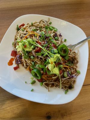 Noodles are to die for  at Flourish Plant-Based Eatery in Evansville