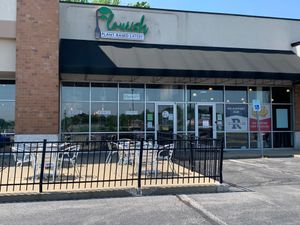 store front at Flourish Plant-Based Eatery in Evansville