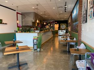 inside at Flourish Plant-Based Eatery in Evansville