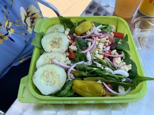 salad at Flourish Plant-Based Eatery in Evansville