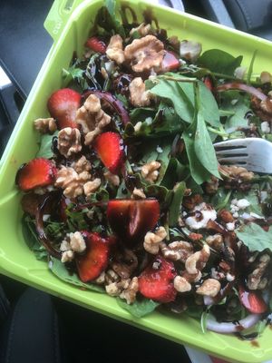 Strawberry balsamic salad at Flourish Plant-Based Eatery in Evansville