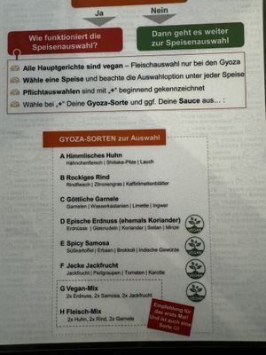 Speisekarte  at Homei Gyoza in Bonn