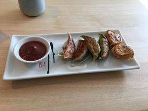 Vegan Mix with delicious Toshi sauce  at Homei Gyoza in Bonn