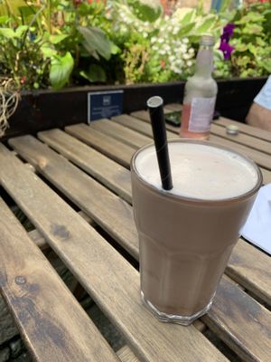 Vegan chocolate milkshake at Sanders Yard in Whitby
