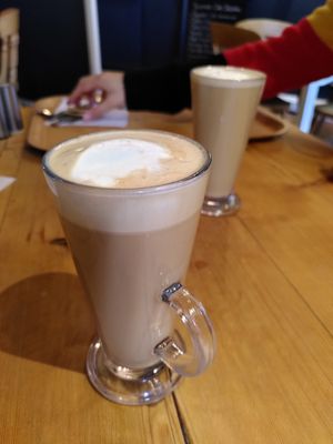 Decaf soy latte at Sanders Yard in Whitby