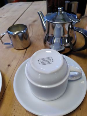 Decaf Yorkshire tea with oat milk (October 2022) at Sanders Yard in Whitby