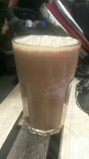 Vegan chocolate milkshake at Sanders Yard in Whitby