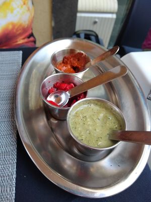 Sauces. Also good mango chutney that we already ate. at India Gate in Funchal