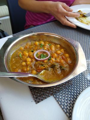 Dal, served w either white rice or vegan naan bread. at India Gate in Funchal