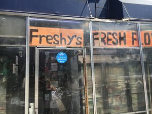 Sign in front at Freshy's in New York City