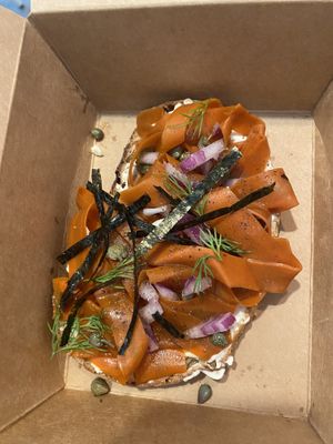 Carrot lox toast  at The Kind Cafe  in Whitehorse