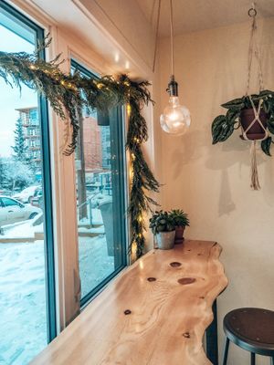 Bar stool seating at The Kind Cafe  in Whitehorse