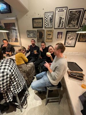 With friends at Superiority Burger in Tokyo