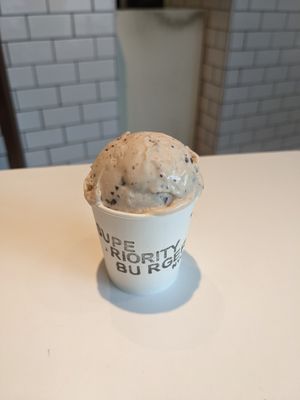 Single scoop chocolate chip gelato at Superiority Burger in Tokyo