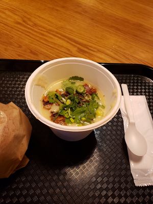 Coconut potato soup at Superiority Burger in Tokyo