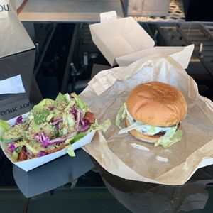 Burger + salad at Superiority Burger in Tokyo