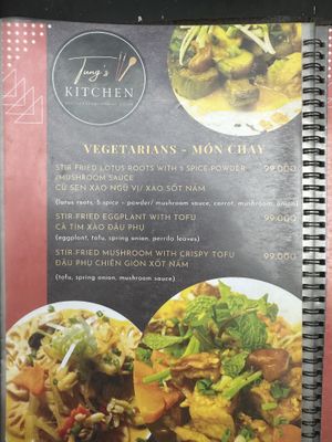 Veg menu 1   at Tung's Kitchen in Hanoi