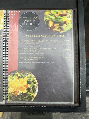 Veg menu 2   at Tung's Kitchen in Hanoi