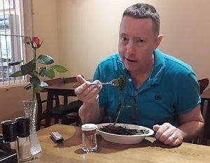 Me happy at Tung's Kitchen in Hanoi