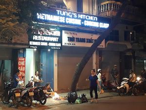 outside....hard to find at Tung's Kitchen in Hanoi