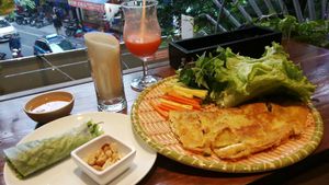 Vegan pancake with tofu at Tung's Kitchen in Hanoi