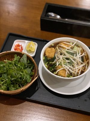Vegan pho  at Tung's Kitchen in Hanoi