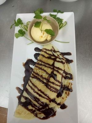 Crepe with fruit at Tung's Kitchen in Hanoi