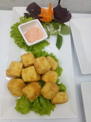Tofu fried at Tung's Kitchen in Hanoi