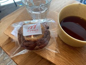 Vegan yuzu chocolate muffin at Onibus Coffee in Tokyo