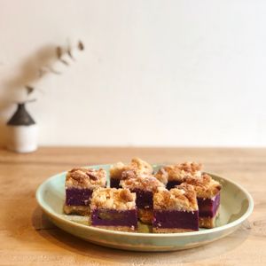 Organic purple potato tart 💜💜💜 at Onibus Coffee in Tokyo