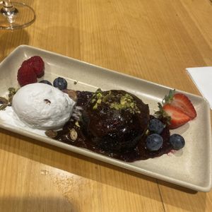Brownie/cake with icecream  at Salt Meats Cheese Gasworks in Newstead