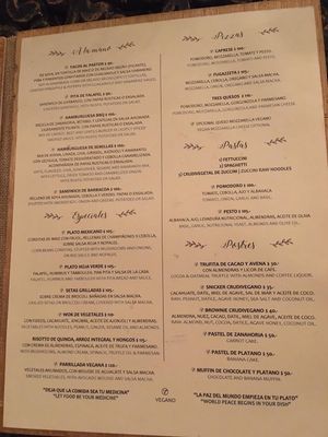 Menu  at Le' Kaat in Valladolid