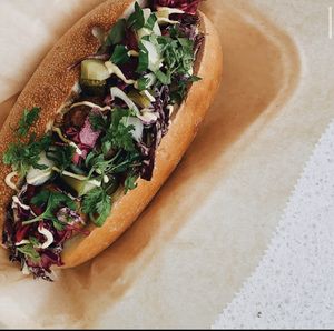 Vegan hot dog 🌭  at Maison Nosh in Aix-en-provence