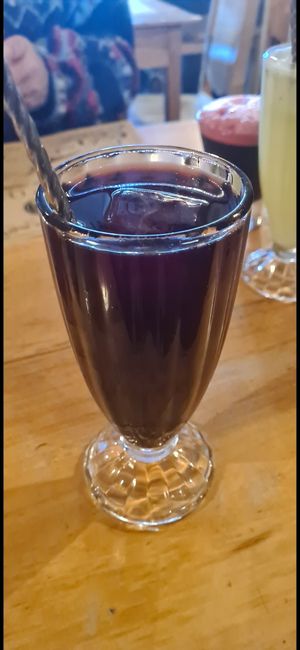 chicha morada at Pizzeria Napoli in Puerto Natales