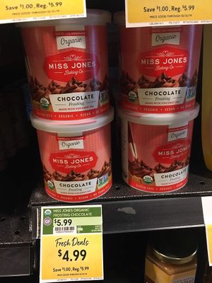 Vegan chocolate frosting at The Fresh Market in Alexandria