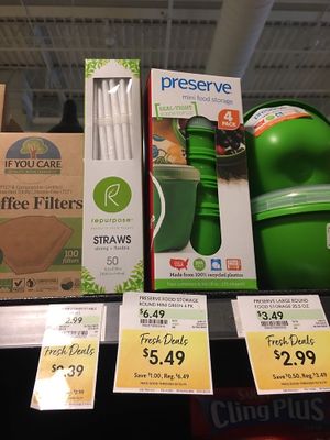 Compostable straws at The Fresh Market in Alexandria