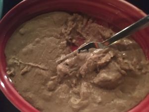 Refried beans, sorry about my fork in there at Don Patron in Williamsport