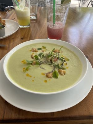 Avocado gazpacho!!!!  at Hacienda BLU Beach Lounge & Grill in Liberia