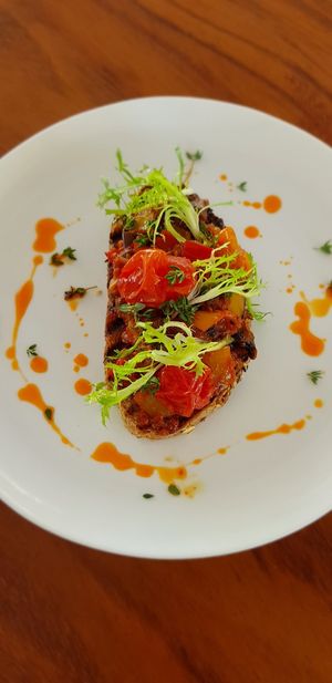 Bruschetta Mediterranean at Hacienda BLU Beach Lounge & Grill in Liberia